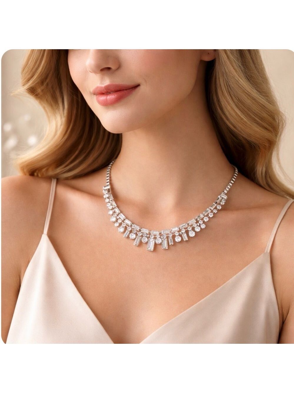 KATE SPADE CLINK OF ICE CRYSTAL CHARM COLLAR NECKLACE RHODIUM NWT BOX CHAIN NEW